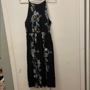 C &C California Black Sleeveless Halter Maxi Dress